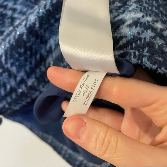 J.Crew Factory Lady Jacket Baltic Blue Boucle Tweed 16 - Picture 6 of 7